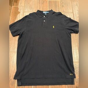 Ralph Lauren Black Polo Shirt with gold Logo size xl